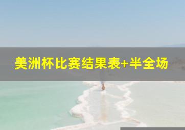 美洲杯比赛结果表 半全场